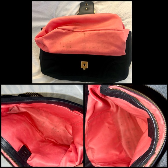 👑✅PRICE FIRM✅ Beautiful Black and Gold Fashion Velour Shoulder Bag - Picture 16 of 17